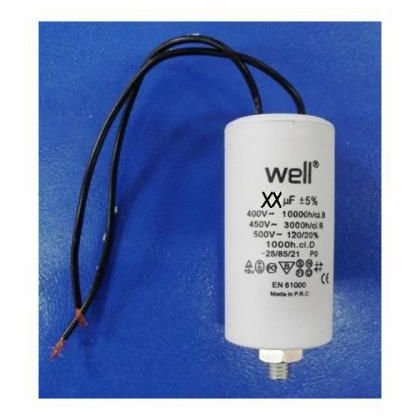Condensator pornire motor 400V 100uF cu fir Well MOTCAP-100UF-WR-WL