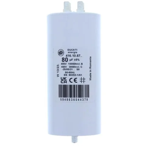 Condensator pornire motor 425V 80uF cu pin, Ducati Energia 416108764 MOTCAP-80UF/425-PN-DCT