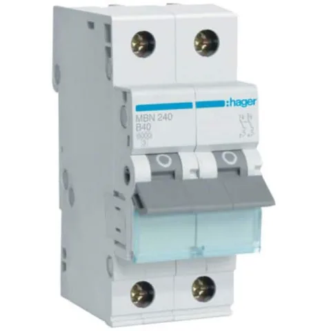 Siguranta automata 2P 40A 6kA curba B Hager MBN240