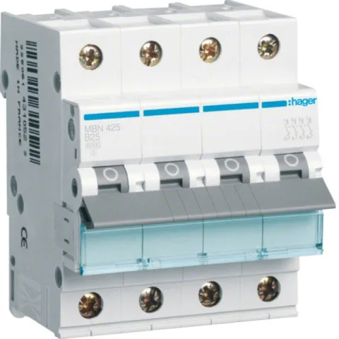 Siguranta automata 4P 25A 6kA curba B Hager MBN425
