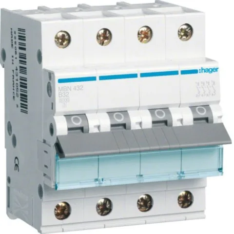 Siguranta automata 4P 32A 6kA curba B Hager MBN432
