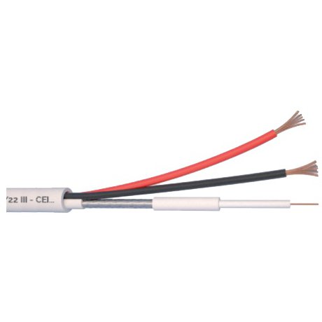 Cablu Microcoaxial + alimentare 2x0.5, Cupru, 100ml Elan Italia MCX75-2x0.5