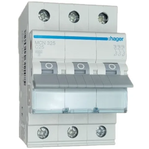 Siguranta automata 3P, 25A, 6kA, curba C Hager MCN325