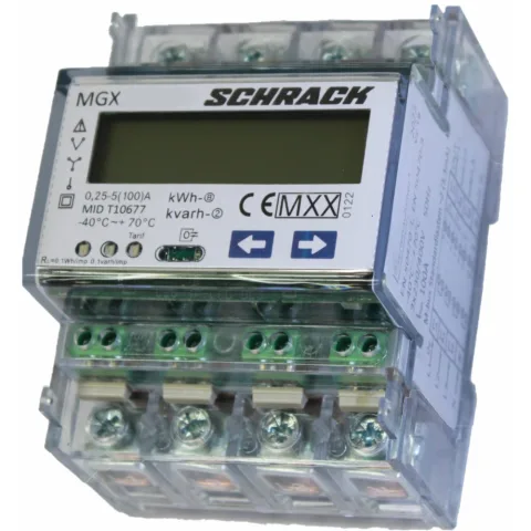 Contor digital kWh direct 100A, 3faze, 2 tarife, MID cerere Schrack MGX20100