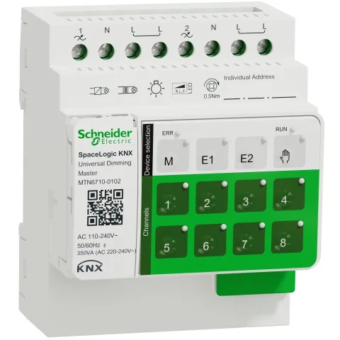 Actuator Master dimare, 2 canale SpaceLogic KNX Schneider MTN6710-0102