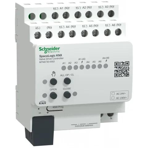 Controler actionare actuatoare termice 6 canale SpaceLogic KNX Schneider MTN6730-0002