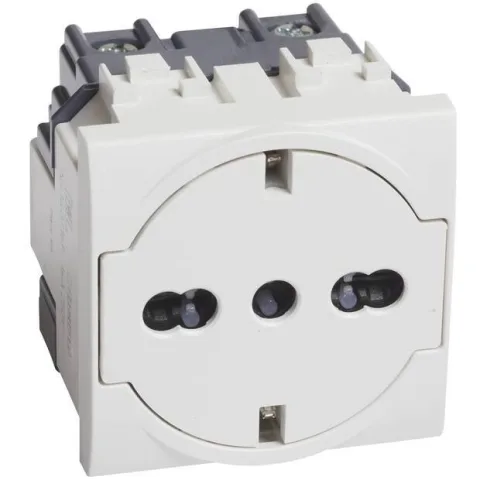 Priza plata 2 module Bticino Living Light N4140/16F, Alb