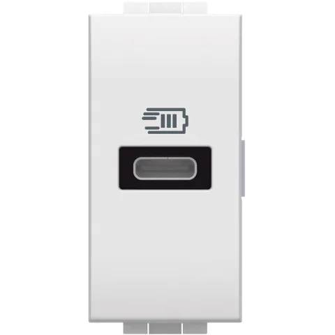 Incarcator USB 5 Vdc tip C pentru dispozitive de pana la 1.500 mA - 110-230V 50-60 Hz Bticino Living Light N4192C