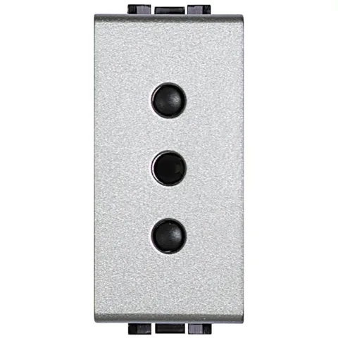 Priza 2p+T 10A standard italian Bticino Living Light NT4113, argintiu