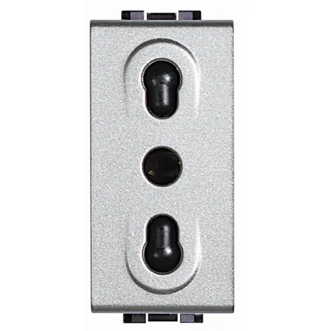 Priza 1 modul standard italian Living Light Bticino NT4180, argintiu