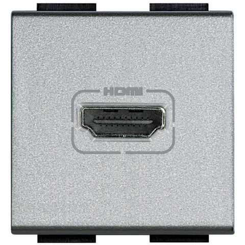 Priza HDMI 2 module Bticino Living Light NT4284, argintiu