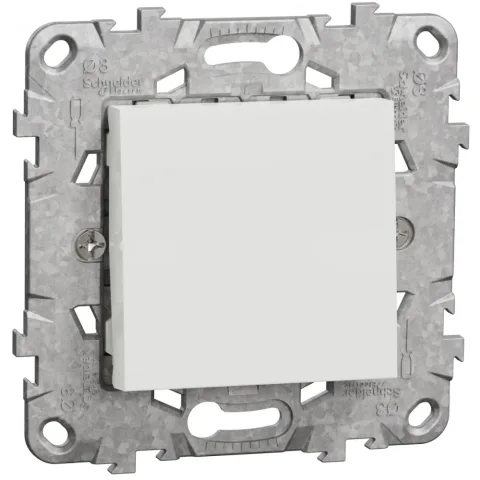 Intrerupator simplu 10A cu suport fixare si gheare Schneider Noua Unica NU520118Z, alb