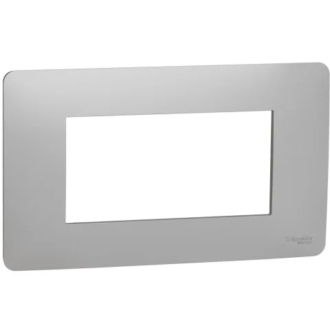 Rama Unica Studio 4 module Schneider Noua Unica NU210430, aluminiu