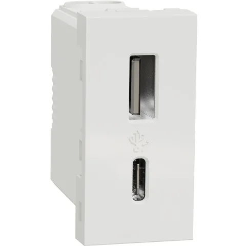 Priza USB 1 modul tip A + C (12W) Schneider Noua Unica NU301618, alb