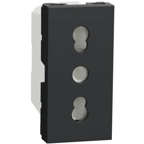 Priza italiana 1m 16A 2P+E Schneider Noua Unica NU302354, antracit