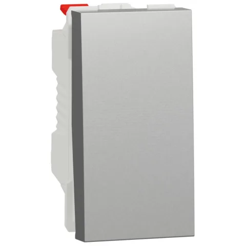 Intrerupator cu revenire 10A 1 modul Schneider Noua Unica NU310630, aluminiu