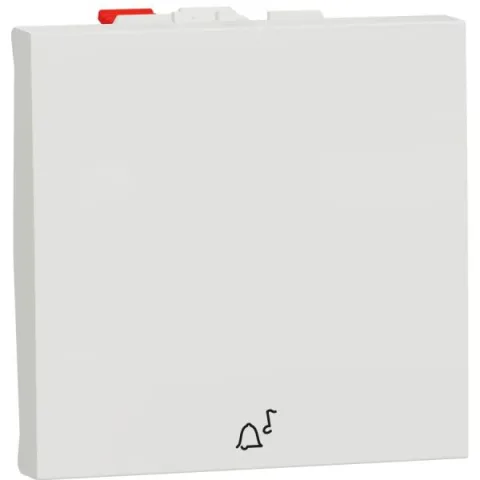 Intrerupator revenire 10A 2 module simbol sonerie Schneider Noua Unica NU320618C, alb