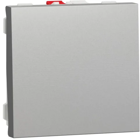 Intrerupator cap scara 10A 2 module Schneider Noua Unica NU320330, aluminiu