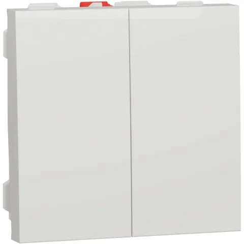 Intrerupator dublu 10A 2 module Schneider Noua Unica NU321118, alb