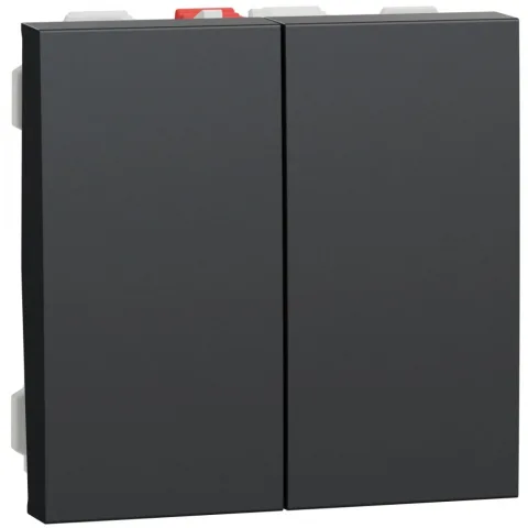 Intrerupator dublu 10A 2m Schneider Noua Unica NU321154, antracit