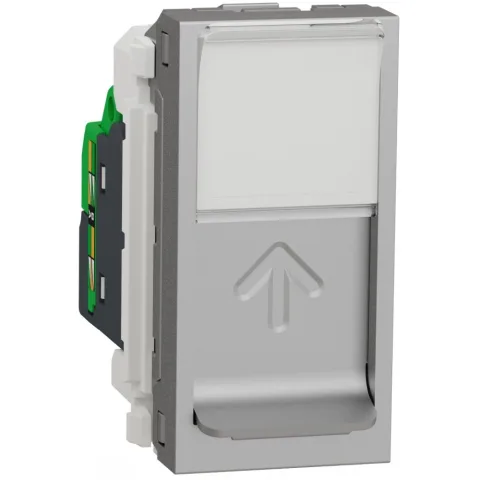Priza date RJ45 CAT5 UTP 1 modul Schneider Noua Unica NU341030, aluminiu