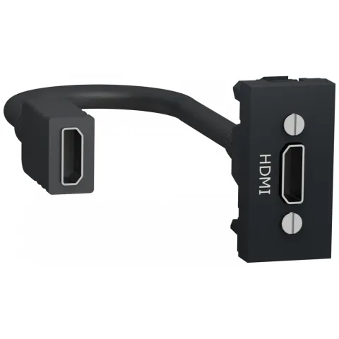 Priza HDMI precablata 1 modul Schneider Noua Unica NU343054, antracit