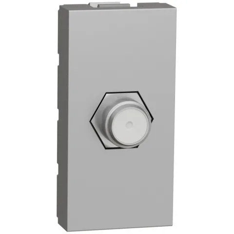 Priza TV cablu coaxial 1 modul tip F Schneider Noua Unica NU346830, aluminiu