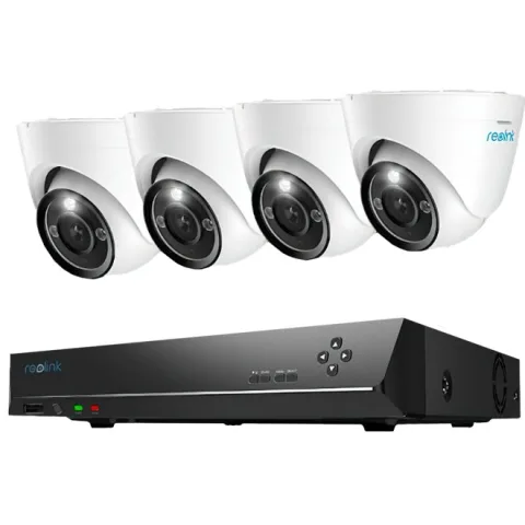 Sistem supraveghere IP exterior Reolink NVS8-12MD4, 4 camere, 12 MP, IR 30 m, 2.8 mm, microfon, HDD 2 TB