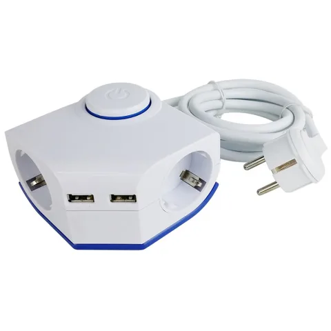 Prelungitor 2 prize+2 USB, 1.5 m Strohm SM-15011202