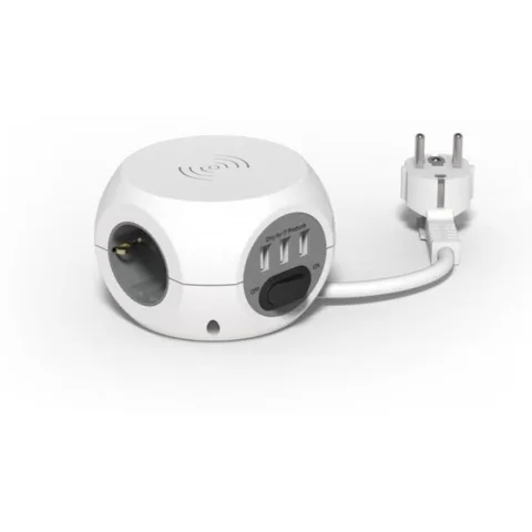 Priza cub wireless+3P+3USB 3m, 3x1.5 mm2 Strohm SM-MCUB-027W-3M