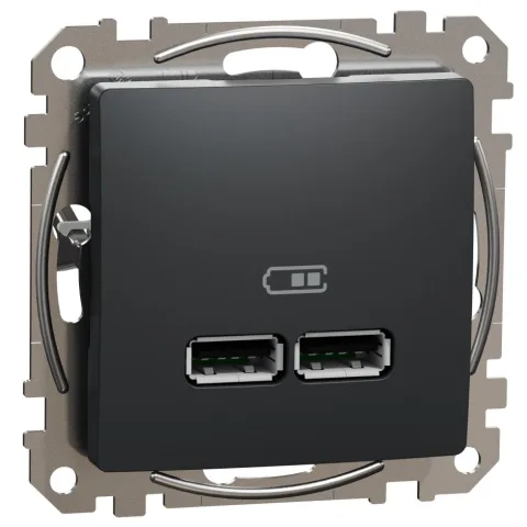 Priza incarcare USB A+A 2.1A, Schneider,SDD114401, Sedna Design, antracit