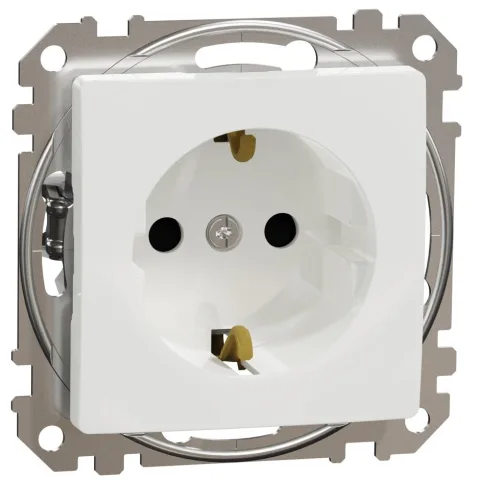 Priza 2P+E cu obturatoare Schneider Sedna Design SDD111021, alb