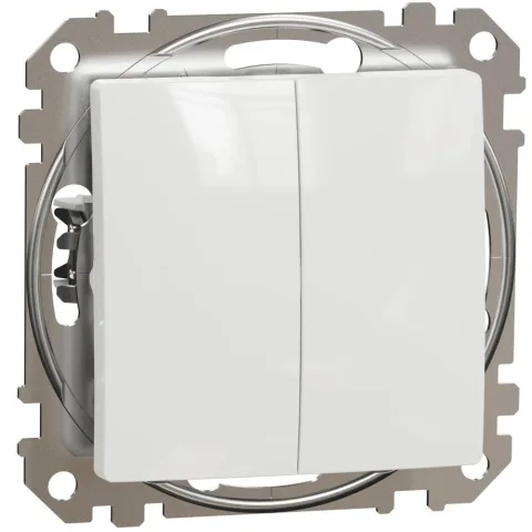 Intrerupator dublu cap scara, Schneider,SDD111108 , Sedna Design , alb