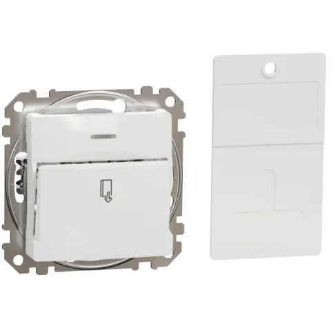 Intrerupator cu cartela Schneider Sedna Design SDD111121, alb