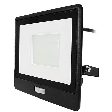 Reflector LED SMD 50W 6400K IP65 cu senzor miscare - negru V-TAC SKU-20291