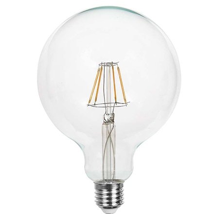 Bec E27 G125 cu filament LED 6W 3000K V-TAC SKU-214304