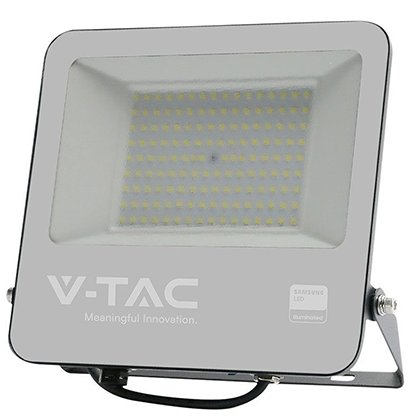 Reflector LED SMD 100W 4000K IP65 cablu 1M cip Samsung - NEGRU/GRI V-TAC SKU-23440