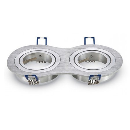 Corp spot 2XGU10 crom mat unghi reglabil V-TAC SKU-3602