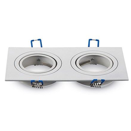 Corp spot 2XGU10 patrat alb V-TAC SKU-3607