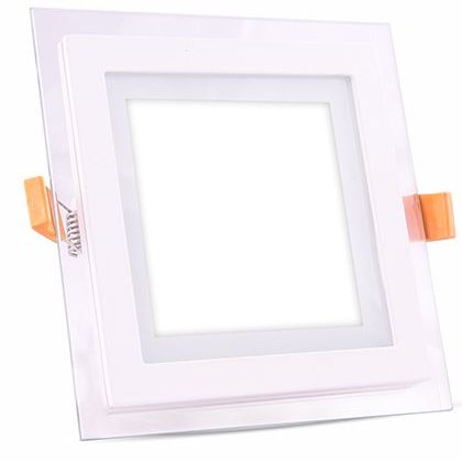 Corp iluminat LED patrat incorporabil 12W 6400K alb rece, sticla V-TAC SKU-4741