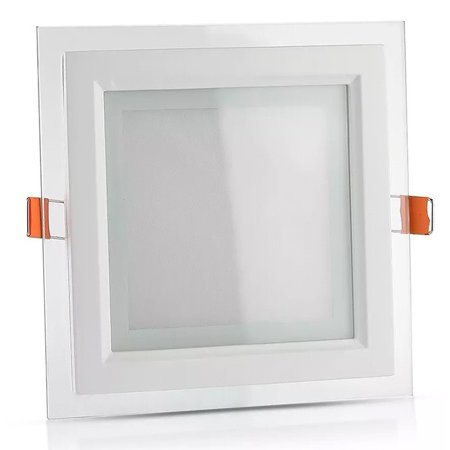 Panou LED patrat incorporabil 18W 6400K alb rece, sticla V-TAC SKU-4745