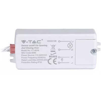 Senzor miscare ON/OFF reactie la INCHIDERE/ deschidere usa V-TAC SKU-5085