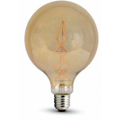 Bec LED G125 E27 8W cu filament 2200K alb cald V-TAC SKU-7149