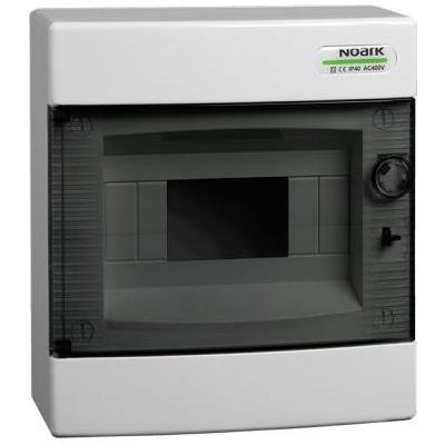 Cofret de distributie din plastic, montare aparenta , usa tranparenta, IP40, 1 rand, 8 module Noark PNS 8T ( 101497 )
