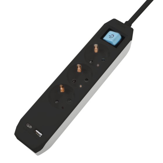 PRELUNGITOR SPACER SCHUKO x3 16A 3m BL PP-3-30B-TC-USB