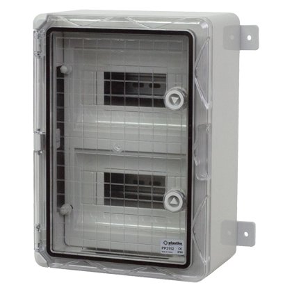 Cutie modulara din ABS gri PP3112, usa transparenta, 2 x 9 module, 250x350x150 mm, IP65