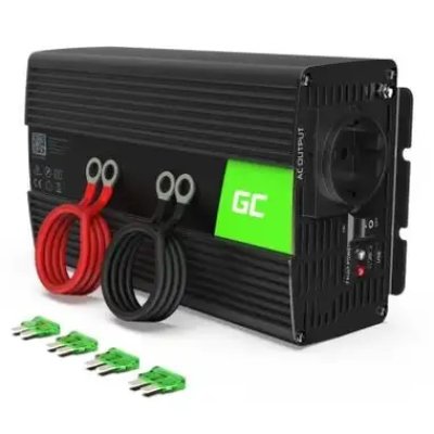Invertor de tensiune 12V-230V, 1000W, sinus pur, INV09, Greencell PSUP-INV/PSW-12V1000W-GC