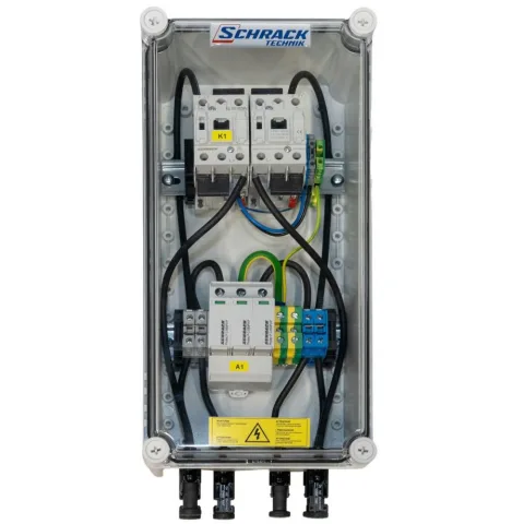 Cofret cu descarcator pentru instalatii fotovoltaice ( pentru 1 invertor ) PV-CombiBox C Prot.+Fire 1Mpp Tracker1000Vdc Schrack PVPF1501--
