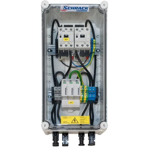 Cofret cu descarcator pentru instalatii fotovoltaice ( pentru 1 invertor ) PV-CombiBox BC Prot.+Fire 1MppTracker1000Vdc Schrack PVPF1001--