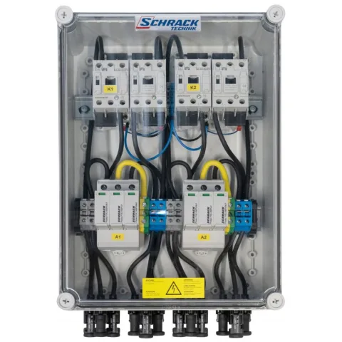 Cofret cu descarcator pentru instalatii fotovoltaice ( pentru 2 invertoare ) PV-CombiBox BC Prot.+Fire, 2Mpp Tracker1000Vdc Schrack PVPF1002--
